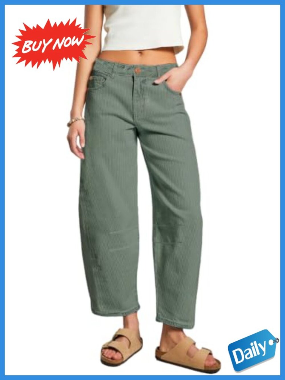 Women Striped Denim Wide Leg Barrel Jeans Baggy Boyfriend Ankle Pants